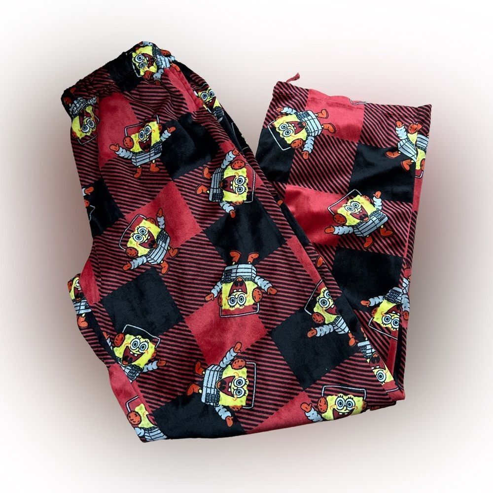 Men’s SpongeBob Plaid Fleece Pajama Pants